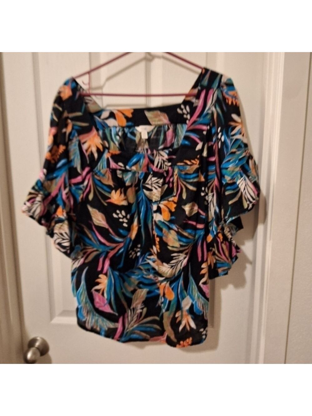 Terra & Sky Floral Blouse Large